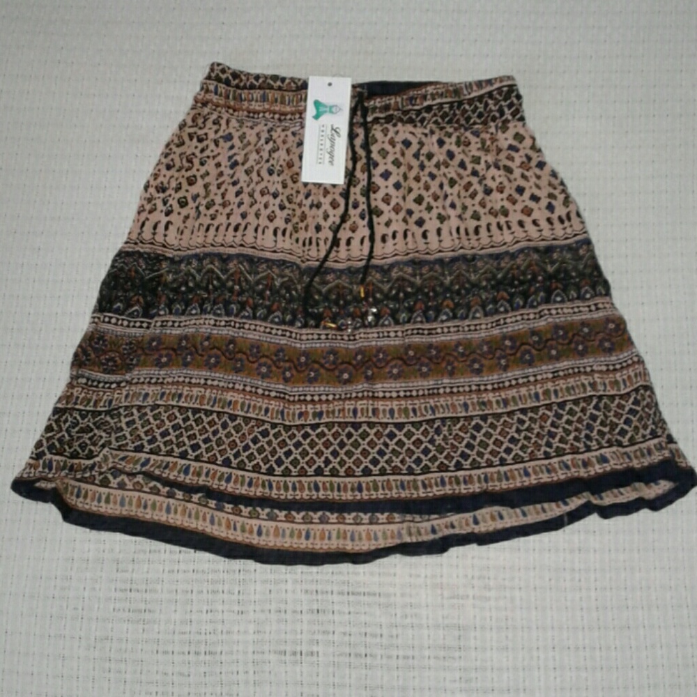 NWT L'apogee Brown Skirt